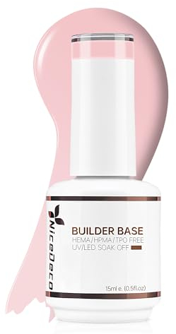 Nicedeco 8 in 1 Builder Base Strengthening Gel 15ml, UV/LED Clear Building Nail Gel in a Bottle,Gel Polish Nail Repair Nail Strengthen 018