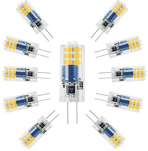 ZHIYUE 10er G4 2W LED Glühbirnen AC 230V Warmweiß 3000K Nicht dimmbar G4 Sockel JC Typ Verwendet für Wohnzimmer Kronleuchter, Wandlampen, Küchenbeleuchtung