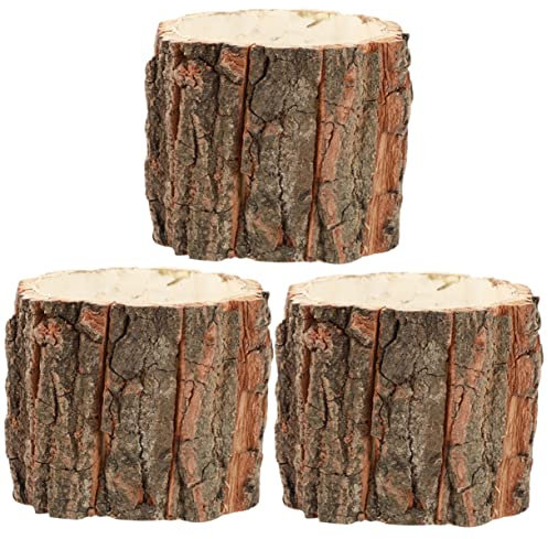 LIFKOME 3piezas Maceta De Madera Forma De Cubo Contenedor De Flores para Decoración Exterior