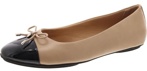Anne Klein Women's Luci Ballet Flat, Nude Black, 6 UK