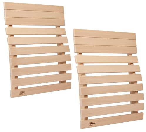 VIAMO® Sauna Rückenlehne aus Abachiholz (Set aus 2 Stück) 49,5 x 39,5 cm