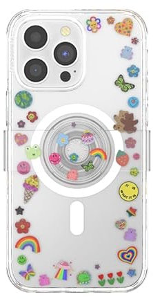 PopSockets iPhone 14 Pro Max Case with MagSafe, Phone Case for iPhone 14 Pro Max, Grip Sold Separately, Wireless Charging Compatible - Indie Stickers