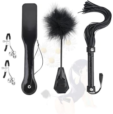 HUNTVE Noir Fouet à plumes Cravache Équipement pour Les Sports D'équitation entraînement Quotidien(4PCS)