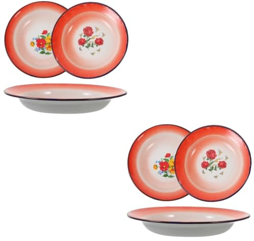 Cabilock 6 Pièces Assiette En Émail Vintage Assiette De Service Alimentaire Assiette À Collation Plat En Émail Assiette En Émail Assiette Alimentaire Vaisselle En Émail Plat À Collation