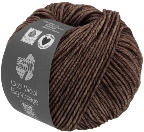 LANA GROSSA Cool Wool Big Vintage | Merinoklassiker mit Ton-in-Ton Farbeffekt | Handstrickgarn aus 100% Schurwolle (Merino extrafein) | 50g Wolle zum Stricken & Häkeln | 120m Garn FB 7184