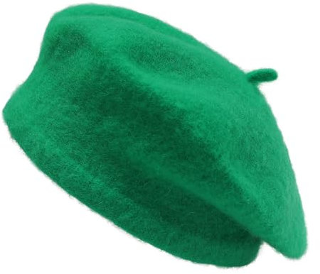 ZLYC Mädchen Klassische Der Französische Künstler Baskenmütze Barett(Kräftiges Grün),Einheitsgröße