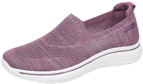 Wingtips - Scarpe casual da uomo, stile etnico, casual, estive, traspiranti, con tacco piatto, suola morbida, sandali con zeppa, Viola, 38.5 EU