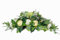 PAFEN Grabschmuck Grabgesteck aus Kunstblumen - 80 x 30 x 30 cm – Weiß Bouquet Tropfenform Grabdekoration Grableger Grabstein Dekorationen Blumen für Grab