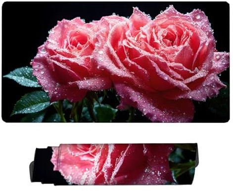 Tapis de Souris Rose Tapis de Souris Gaming Rose Tapis de Souris Large étendu Optimisé pour Les capteurs, Friction modérée,Tapis de Souris étanche avec Bords Cousus, Deco Bureau 1200x600x3mm H2-294