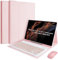 Cover Per iPad Pro 11 Pollici (iPad Pro 4a 2022/ 3a 2021/ 2a 2020/ 1a 2018) con Wireless Bluetooth Italiano Tastiera (QWERTY) e Mouse Coperchio Protettivo con Scanalatura Portapenna KeyboardCase Rosa