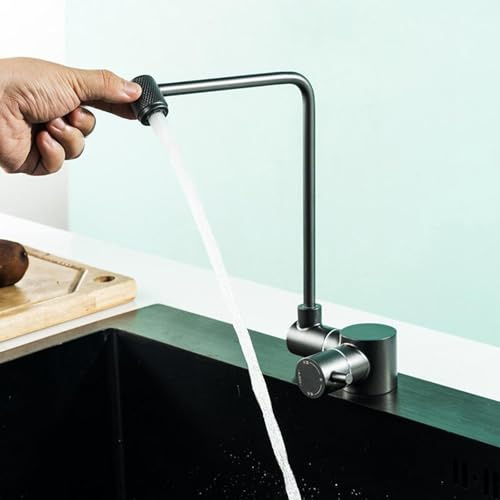 Grifo de Cocina Fregadero Abatible de 5cm 1 Hoyo Grifo Osmosis de Ggua Fria,gris