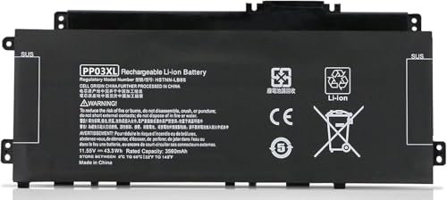 PP03XL PV03XL Laptop Battery Compatible for HP Pavilion x360 13-BB 14-DV 14-DW 14M-DW 14-DK 13-bb0xxx 14-dv0xxx 14-dw0xxx 14M-DW0023DX 14m-dw0013dx dw1013dx L83393-005 L83388-421 11.55V 43.3Wh