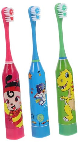 KOCKSHION 1set Spazzolino Elettrico Sonico Automatico Per Ragazzo Ragazza Con Testine Colorate Dinosauro Ape Da Design Carino e Sicuro Per La Pulizia Dei Denti Dei Piccoli