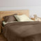 NARCISO - Completo Lenzuola Matrimoniali 4 Pezzi Bicolore, Set Lenzuola Matrimoniali in Microfibra Traspirante ed Anallergica, Biancheria da Letto dal Design Moderno (Panna/Sabbia)