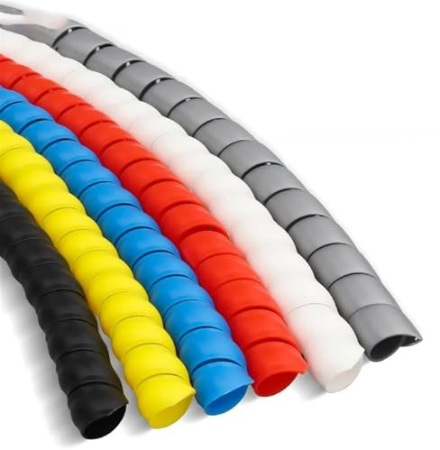 Spiral Cable,1.5 Meter Cable Casing Cable Sleeves Spiral Wrapping Bands Colorful Flame Retardant Winding Pipe 10mm 16mm 24mm Spiral Bands wraps cable(Yellow,25mm inside diameter)