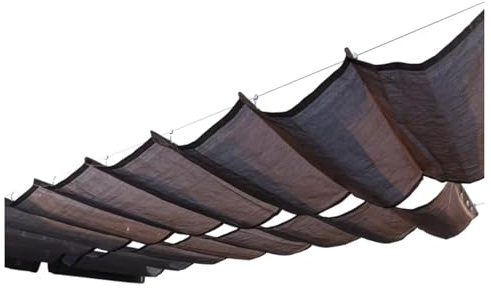 Voile d'ombrage rétractable en forme de U pour extérieur, résistant aux UV, en polyéthylène haute densité pour terrasse, pergola, grande taille, 1,4 x 7 m (l x L)