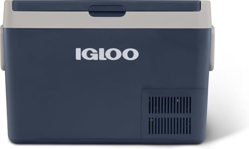 IGLOO ICF60 - Tragbare Kompressor Kühlbox 59L - 12/24V 230V - Elektrische Kühlbox -18 °C bis 20 °C - Mini Kühlschrank, Gefrierbox für Camping, Auto