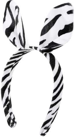 MUSISALY Zebra Haarreif Aus Plüsch Mit Zebraohren Bequemes Tierohren Stirnband Für Frauen Und Teenager Party Kostümaccessoire Für Karneval Und Halloween