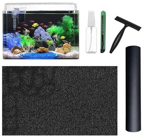 SZSMW Fond Aquarium - Film Noir Emballage - Film ArrièRe D'Aquarium | Convient pour La Plupart des Tailles D'Aquarium Standard,Arrachez Simplement L'AdhéSif Inclus Et Collez-Le Rapidement