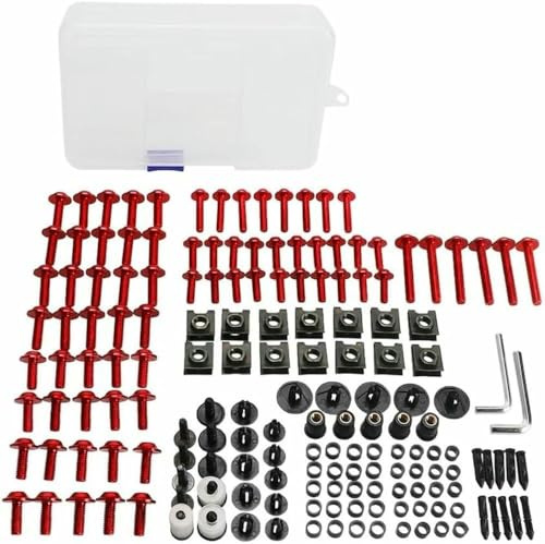 DSYSRX 177-teiliges Motorrad-Schraubenset, Schrauben, komplettes Verkleidungsschraubenset, Unterlegscheiben, Befestigungsclips für Xvs 650 1100 für Aerox 50 155