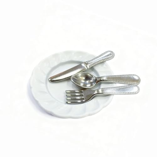 Kaeltsyn Simulation Miniature Cutlery Set with Realistic Detail for Children Creative Play Doll House Scene Arrangement Props Simulation Dishware Model Figure