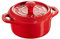 STAUB Ceramics Dutch Oven 3-piece Mini Round Cocotte, Cherry