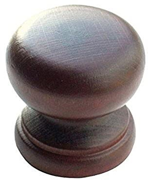 Merriway BH03881 (5 Pcs) Pine Wood Drilled Cabinet Drawer Cupboard Door/Drawer Knob with Mahogany Finish, 30mm 1.1/4 Inch - Pack of 5 Pieces