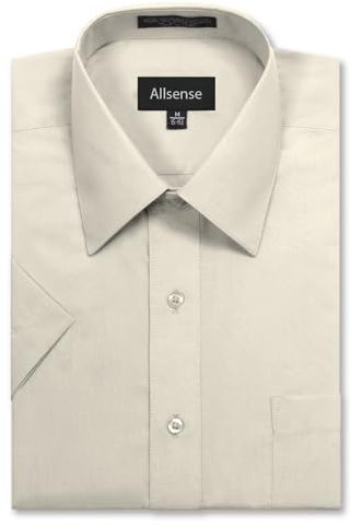 JD Apparel Men's Regular Fit Short-Sleeve Dress Shirts for Adult
