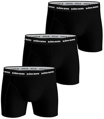Björn Borg Herren Shorts Noos Solids Shorts Men 3er Pack , Schwarz (Black 90011) , L