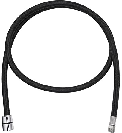 Sanitop-Wingenroth Brauseschlauch für Küchenarmaturen | Ersatzbrauseschlauch für Spültischarmaturen mit ausziebarer Brause | M15 x 1/2 Zoll x 1250 mm | Schwarz | 17768 9