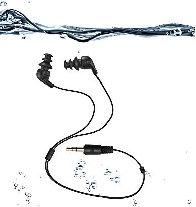 SEWOBYE 100% Impermeabili Auricolari (Auricolari) -Short Cord, con 3 Auricolari Tipo per Una Sorta di Sport(P.s:Only Waterproof Headphones Without mp3 Player
