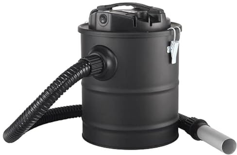 EVATRONIC - Aspirateur de Cendres Chaudes pour cheminées, poeles, Inserts et barbecues - 18 L, 800 W, Triple système de Filtration HEPA H13, Tuyau avec Embout métallique de 80 cm, Compatible pellets