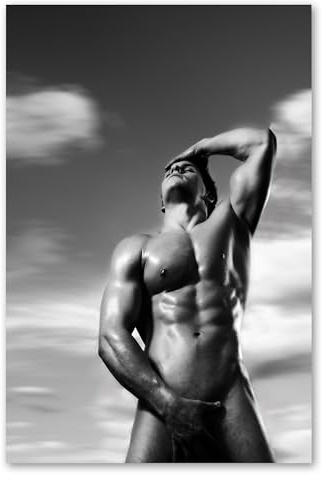 Postereck - 3099 - Nackter Mann, Erotik Akt Sexy Sixpack SW - Erotisch Sexy Nackt Wandposter Fotoposter Bilder Wandbild Wandbilder - Poster - 3:2-91,0 cm x 61,0 cm