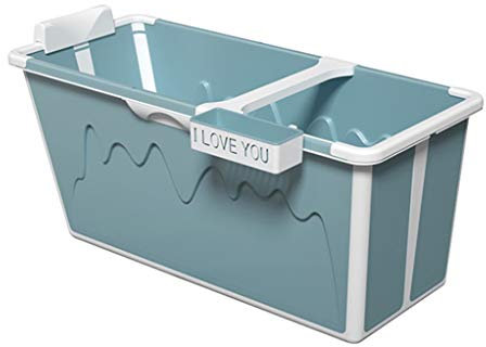 CYLQ Faltbare Badewanne Erwachsene, Kunststoff, Modern, Freistehend, Blau/Rosa, 105x43x53 cm