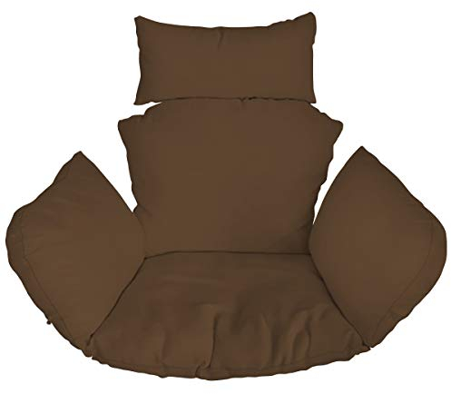 Ferocity Hängesessel Kissen, Polster, Auflage für Polyrattan/Rattan Hängeschaukel, Hängekorb, Schaukel Korb, Rückenkissen in der Farbe Braun [114]