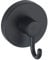 WENKO Vacuum-Loc® Haken Schwarz, 2er Set Handtuchhalter, Haken für Handtücher und Accessoires, Befestigen ohne bohren mit Vakuum, Kunststoff schwarz lackiert, Loft-Style, je 6 x 6,7 x 5 cm
