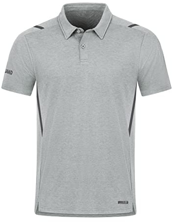 JAKO Herren Poloshirt Challenge, Hellgrau-Meliert/Anthra Light, M