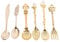 Set di Cucchiaini da Caffè - 5 Cucchiaini e 1 Forchetta in Stili Vintage, Placcatura Oro, Ideali per Regali e Uso Quotidiano(d'oro)