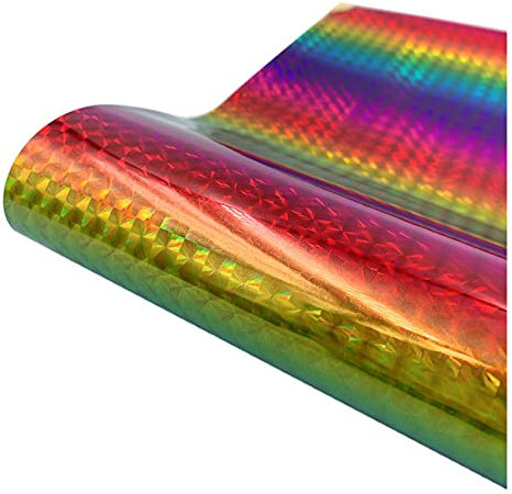 Selbstklebende Holographische Regenbogen Vinyl Rolle, Dekofolie Möbelfolie Tapeten selbstklebende Folie, Aesthetic Stickers Wasserdicht für Laptop Skateboard Auto Motorrad Koffer Snowboard iPhone (C)