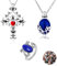YouU The Vampire Daywalking Katherine Schmuck Aufkleber Set Sapphire Crystal Ringe Vampire Cross Symbol Elena Daylight Halsketten für Fans Gesamt 23 Stück