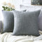 Artscope 2er Set Kissenbezug Einfarbig Wurfkissenbezug Leinen Kissenbezüge Moderne Dekokissen Kissenhülle Set Kissen Fall für Sofa Schlafzimmer Zuhause Dekor Dunkelgrau, 60x60cm