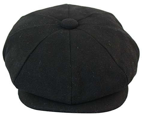 TruClothing.com Herren Mütze Fischgräte Tweed Design Grandad Stil Rabatt Preis schwarz XL