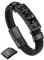 Bandmax Schwarzes Totenkopf Kreuze Männerarmband Länge 23CM Totenkopfarmband Geflochtenes Armband mit Magnetverschluss Lederarmband Skull Armband Schmuckstück
