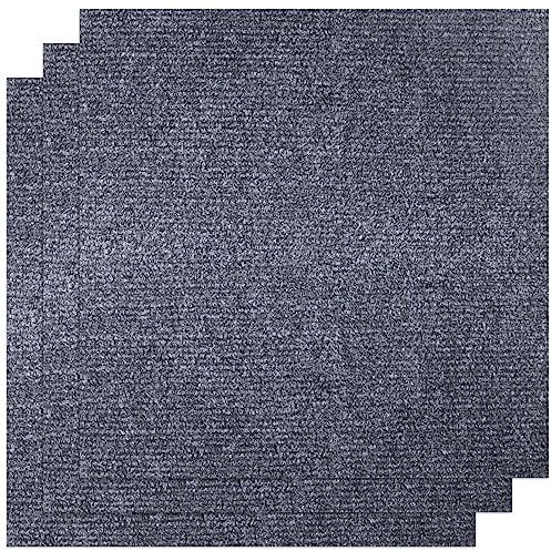 YAYODS 30 x Self Adhesive Carpet Tiles, 30x30cm Easy to Peel and Stick Floor Tiles, Non-Slip Hardwearing Grey Carpet Tiles Floor Covering for Office Living Room Bedroom