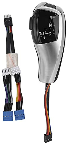 JORAsa F30 Style LHD Automatik LED Elektro Schaltknauf Nachrüstung Kompatibel mit BMW E90 E92 E84 E89 (Silber)
