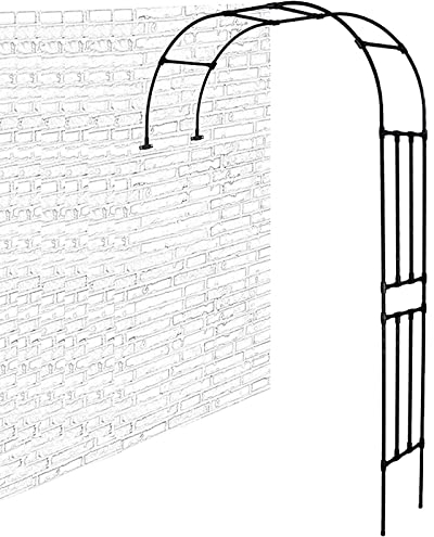 Rankhilfe Spalier Für Garten, Rosenbogen Halbrund, Metallbogen Für Rasen, Pergola Rankhilfe, Blumen (Color : Noir, Size : 150x240cm(59x94.5in))