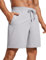 CRZ YOGA Herren Sports Shorts Schnelltrocknend Fitness Kurz Hose Laufshorts mit Taschen - 18cm Möwe Grau XL
