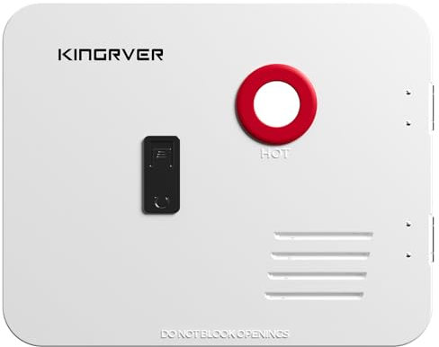 KINGRVER Scaldabagno per camper da 38 x 45,7 cm, con porta bianca, solo per scaldabagno KINGRVER 55.000 BTU RV, acciaio zincato