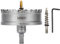 Mollom (94mm | 3-11/16) Scie cloche en carbure pour usage intensif avec 2 forets pilotes, coupe l'acier inoxydable, l'acier doux, le fer, le cuivre, le laiton et le plastique