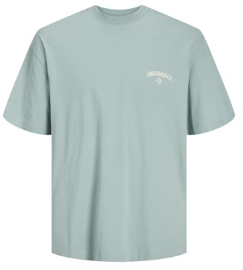 JACK & JONES Herren T-Shirt Jorsantorini Back Tee Ss Crew Neck Sn Gray Mist L